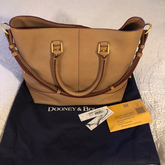 MUSHROOM Dooney & Bourke RARE Florentine Chelsea - Picture 3 of 8
